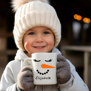 雪だるま顔マグ カスタムホリデーマグ コーヒーマグカップ