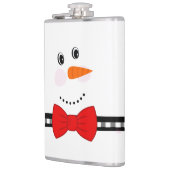 雪だるま顔レッドボウタイブラックバッファロープレイド フラスク (左)