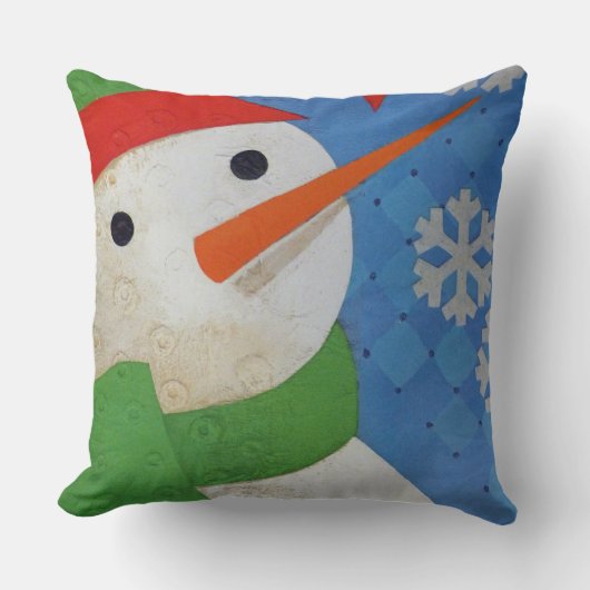 雪だるま顔枕 クッション (正面)