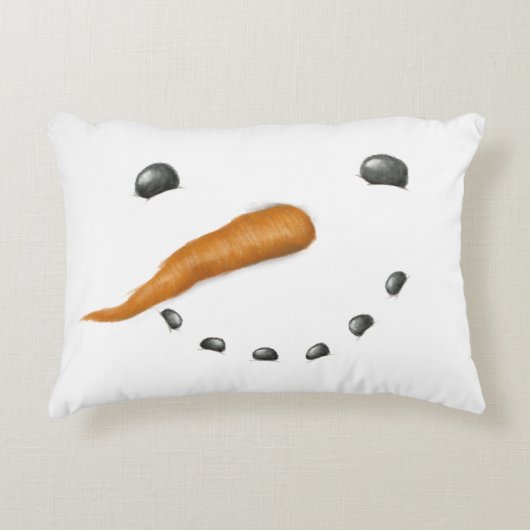 雪だるま顔 アクセントクッション (正面)