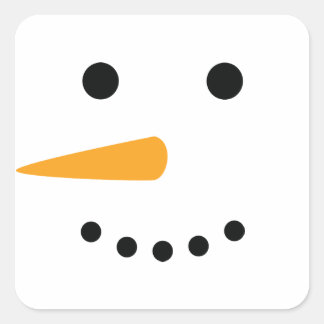雪だるま顔 スクエアシール