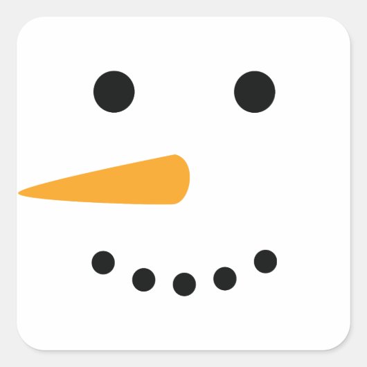 雪だるま顔 スクエアシール (正面)