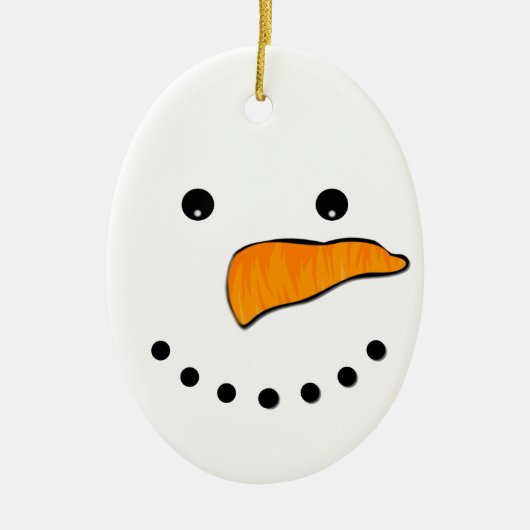 雪だるま顔 セラミックオーナメント (正面)