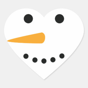 雪だるま顔 ハートシール