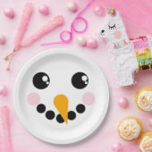 雪だるま顔 ペーパープレート (パーティー)