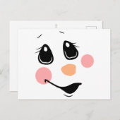 雪だるま顔 ポストカード (正面/裏面)