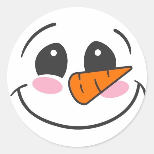 雪だるま顔 ラウンドシール (正面)