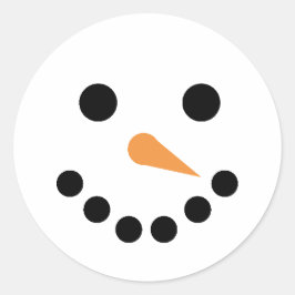 雪だるま顔 ラウンドシール