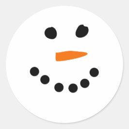 雪だるま顔 ラウンドシール