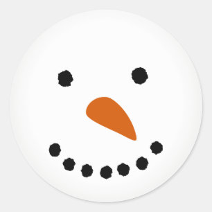 雪だるま顔 ラウンドシール