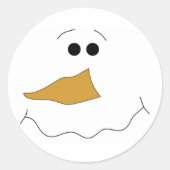 雪だるま顔 ラウンドシール (正面)