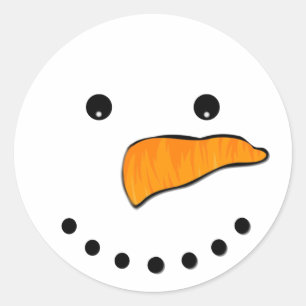 雪だるま顔 ラウンドシール