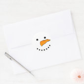 雪だるま顔 ラウンドシール (封筒)