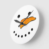 雪だるま顔 ラウンド壁時計 (傾斜)
