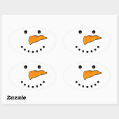 雪だるま顔 楕円形シール (シート)