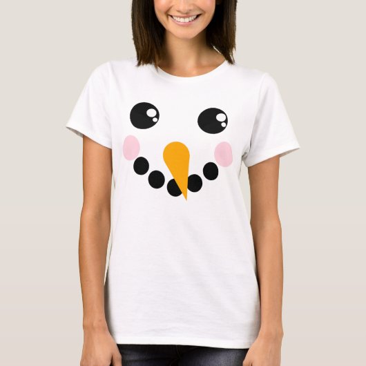 雪だるま顔 Tシャツ (正面)