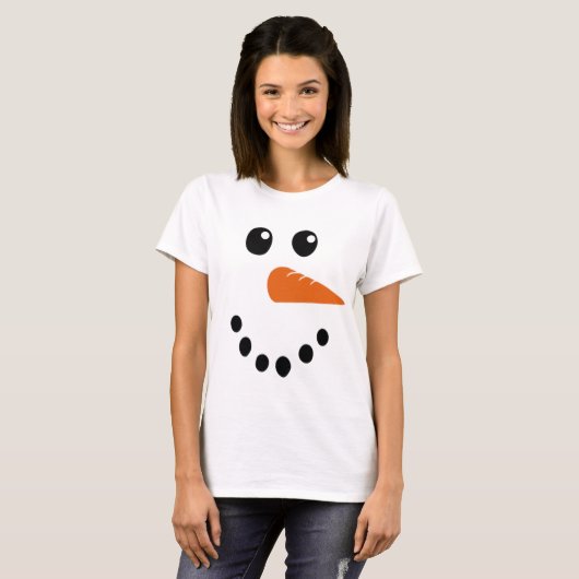 雪だるま顔Tシャツ Tシャツ (正面フル)