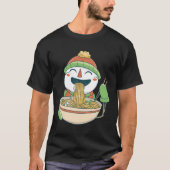 雪だるま食べラーメン Tシャツ (正面)