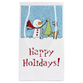 雪だるま飾ツリーとウッドランドクリーチャー スモールペーパーバッグ (正面)