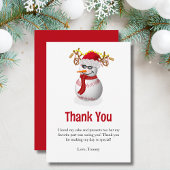 雪だるま飾球おやつありがとう サンキューカード