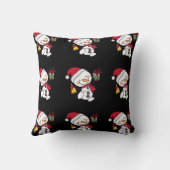 雪だるま魅力的ウィンターピローフェスティバルホリデー クッション (裏面)