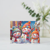 雪だるま魅力的ファミリーフェスティバル ポストカード (スタンド正面)