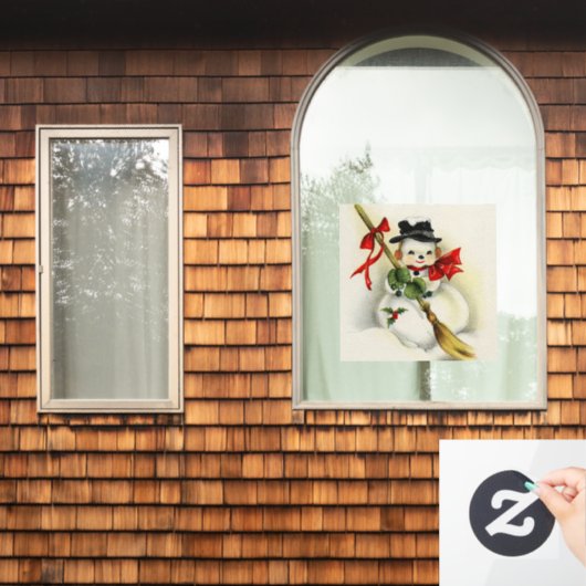 雪だるま01 ウィンドウサイン (ホームウィンドウ)