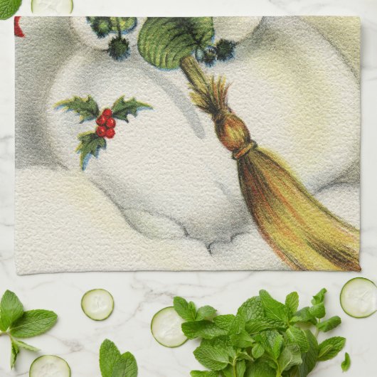 雪だるま01 キッチンタオル (折り畳み)