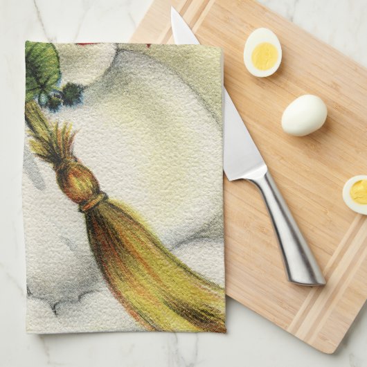 雪だるま01 キッチンタオル (四つ折り)