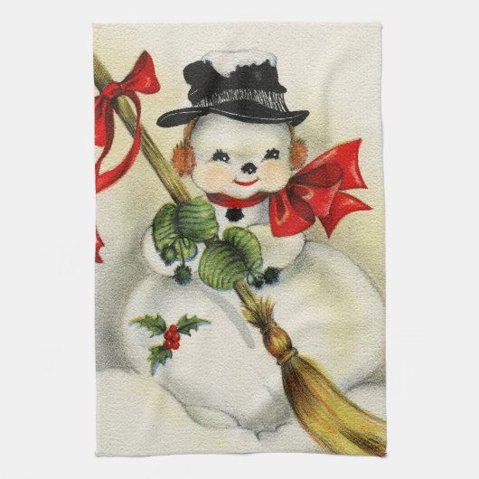 雪だるま01 キッチンタオル (縦)