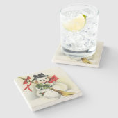 雪だるま01 ストーンコースター (横)