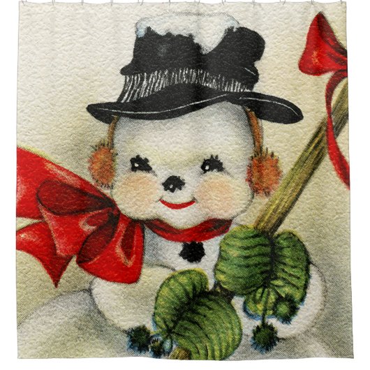 雪だるま04 シャワーカーテン (正面)