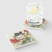 雪だるま04 ストーンコースター (横)