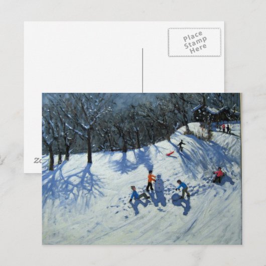 雪だるま2 ポストカード (正面/裏面)