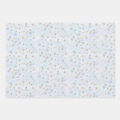 雪だるま3スノーコーディネートライトブルー ラッピングペーパーシート (正面2)