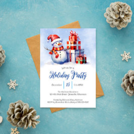 雪だるま&お洒落プレゼントホリデーパーティー シーズンカード