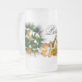 雪だるま～すりガラスのマグカップ フロストグラスビールジョッキ (正面左)