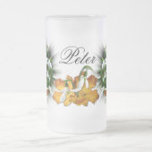 雪だるま～すりガラスのマグカップ フロストグラスビールジョッキ (中央)