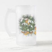 雪だるま～すりガラスのマグカップ フロストグラスビールジョッキ (左)