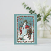 "雪だるま"の造りますヴィンテージ シーズンポストカード (スタンド正面)