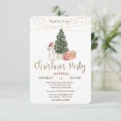 雪だるま、もみの木、クッキー クリスマスパーティー 招待状 (スタンド正面)
