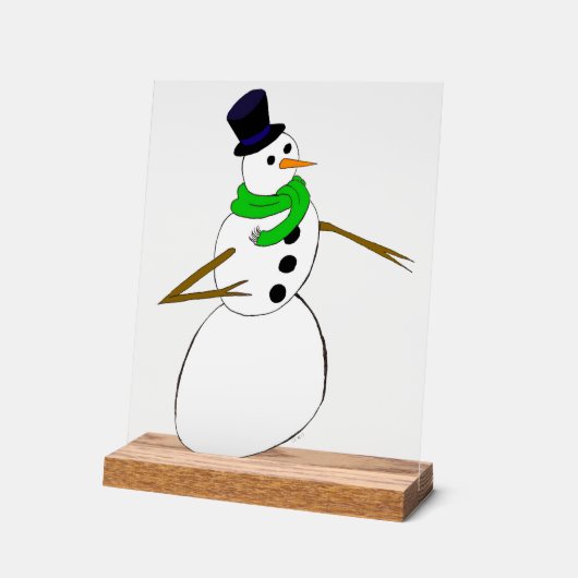 雪だるま アクリルサイン (傾斜)