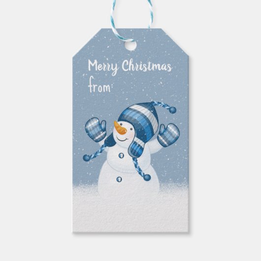 雪だるま・イン・スノーフレーク ギフトタグ (正面)