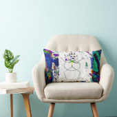 「雪だるま・イン・リビング・カラー」装飾用クッション ランバークッション (椅子)