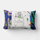 「雪だるま・イン・リビング・カラー」装飾用クッション ランバークッション (正面)