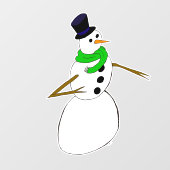 雪だるま ウィンドウサイン (シート)