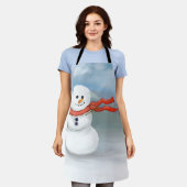 雪だるま エプロン (着用した状態)