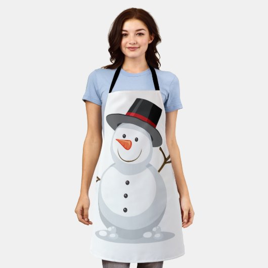 雪だるま エプロン (着用した状態)