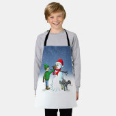 雪だるま エプロン (着用した状態)
