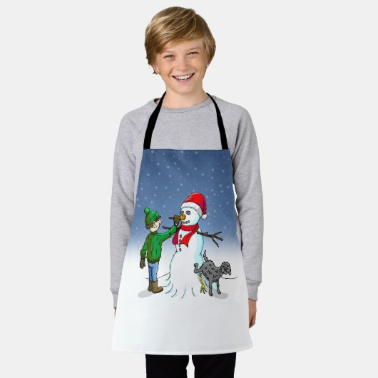 雪だるま エプロン (着用した状態)